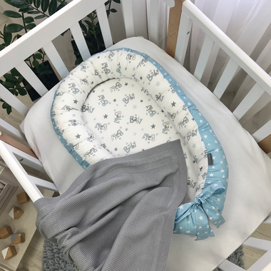Кокон Маленька Соня Baby Design Baby сіро-блакитний 65x90 см